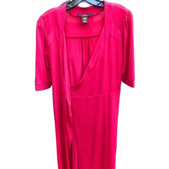Merona size medium red true wrap dress 3/4 sleeves with stretch NWOT - Picture 1 of 14